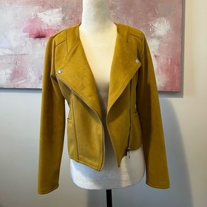 Faux Suede Biker Jacket